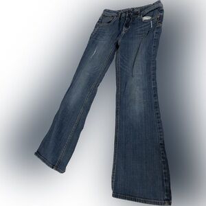 Justice Girls Premium Blue Denim Low Flare Jeans 14